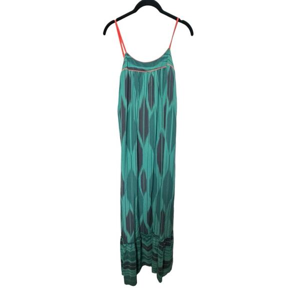 Twelfth Street by Cynthia Vincent Dress Women's Small Silk Maxi Teal Blue Green - Picture 2 of 7